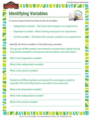 Identifying Variables and Controls Practice Worksheet with Minecraft